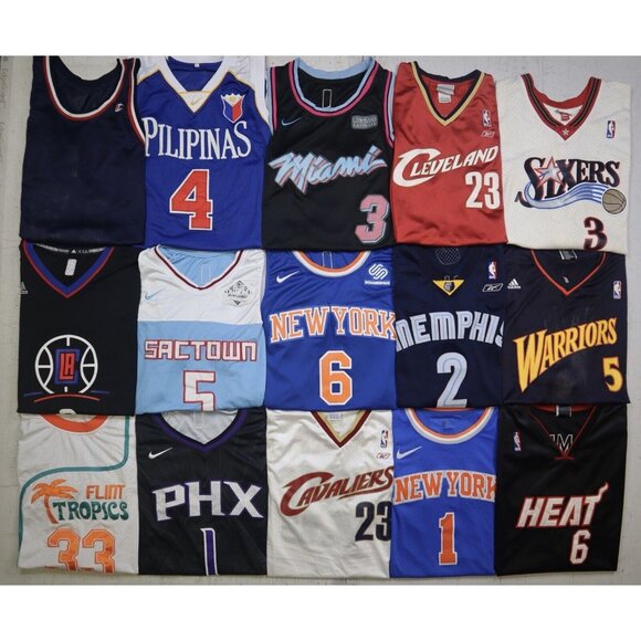 Wholesale NBA Jersey Lot of 15 Promo Reseller Mix Sizes Vintage Basketball Curry - Picture 2 of 16